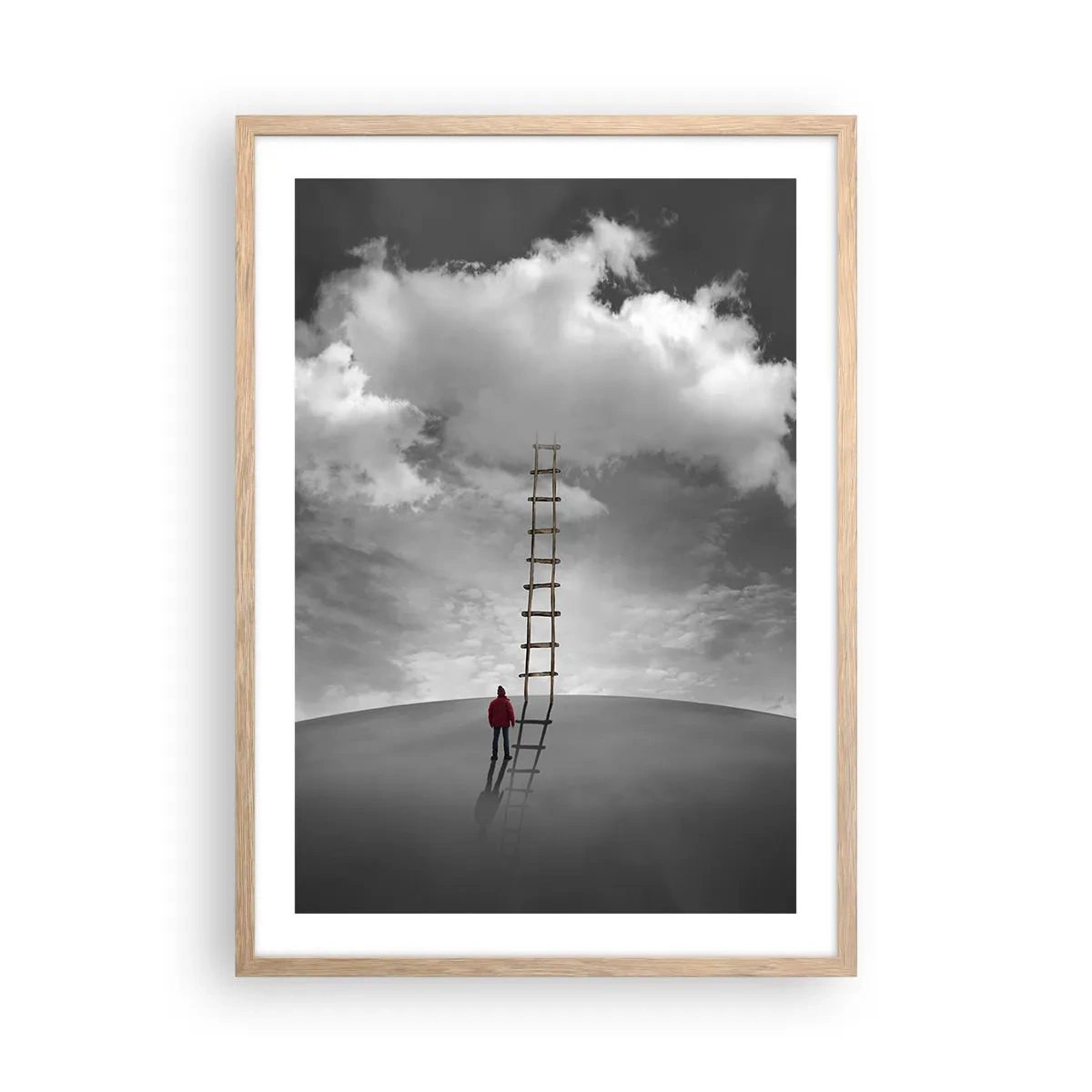 Pôster com moldura de carvalho claro - Tudo é possível - 50x70 cm