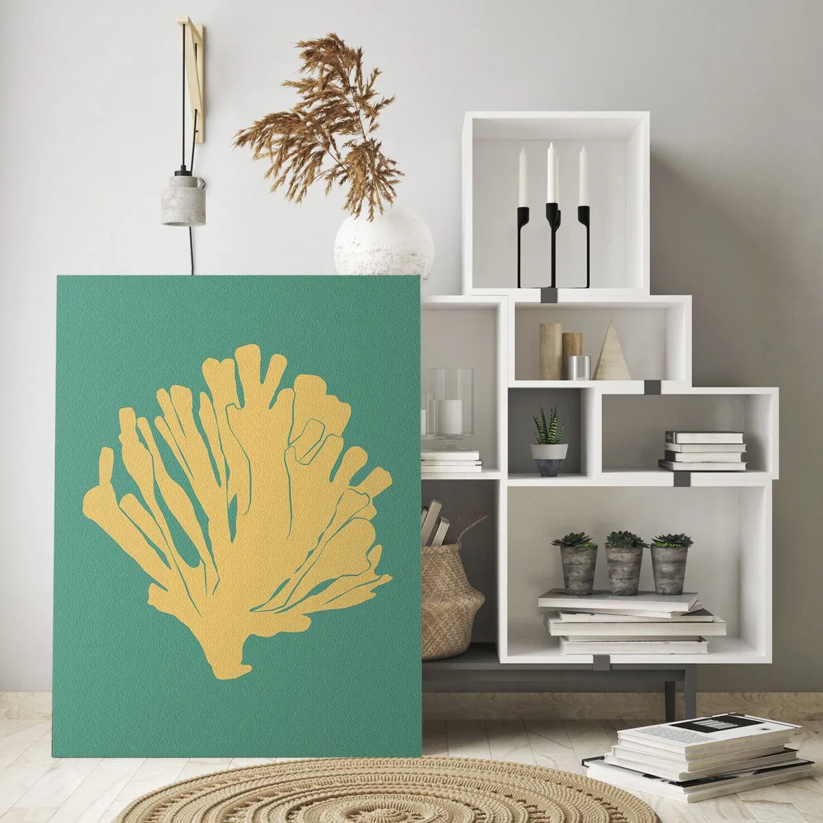 Quadro em vidro - Arbusto florestal subaquático - 80x120 cm