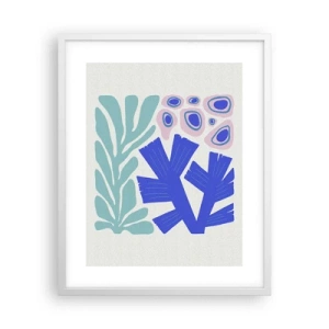 Pôster em moldura branca - Jardim subaquático - 40x50 cm