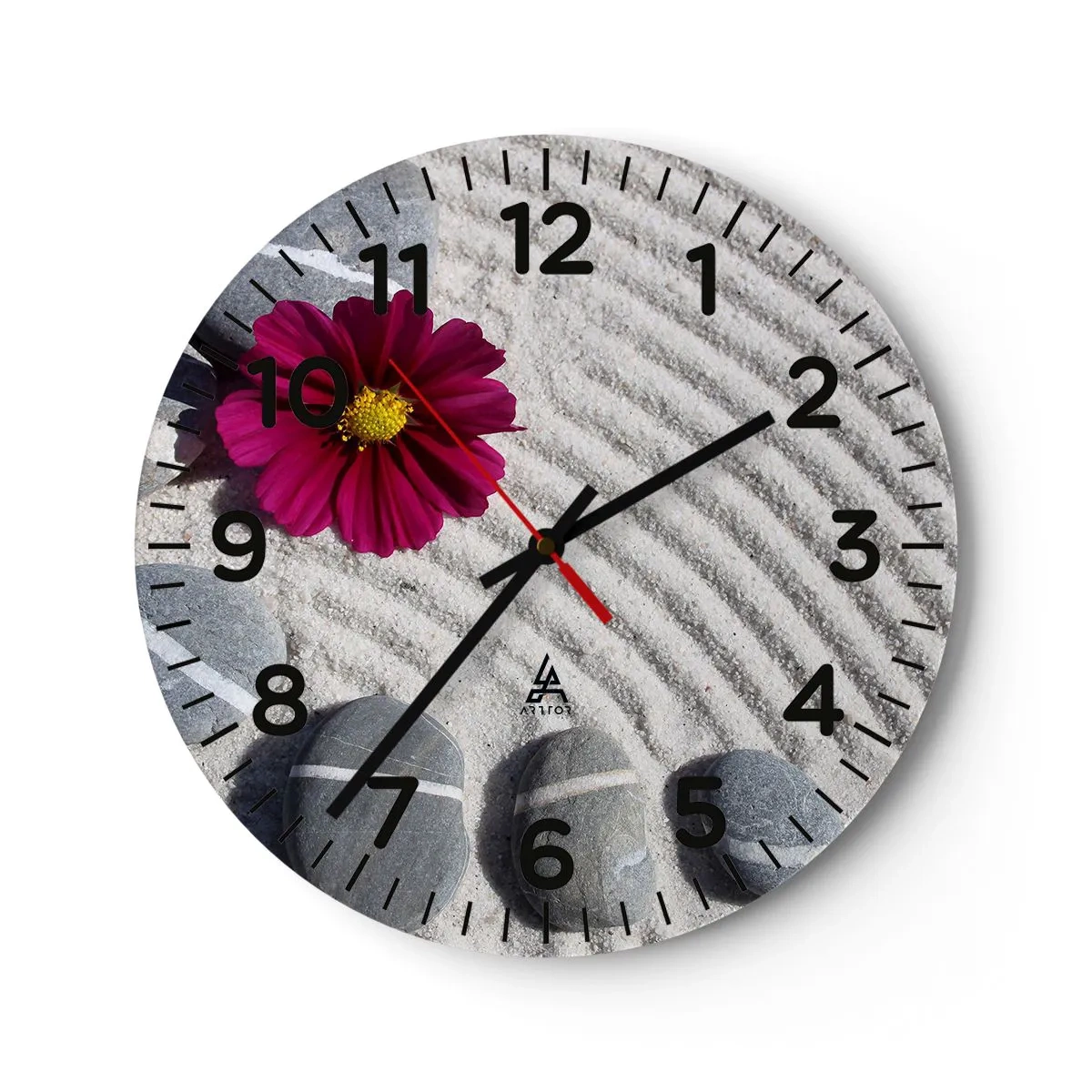 Relógio de parede - Relógio em vidro - Energia e paz do círculo mágico da natureza - 40x40 cm