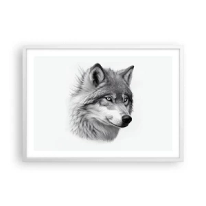 Pôster em moldura branca - Alfa – sem dúvida - 70x50 cm