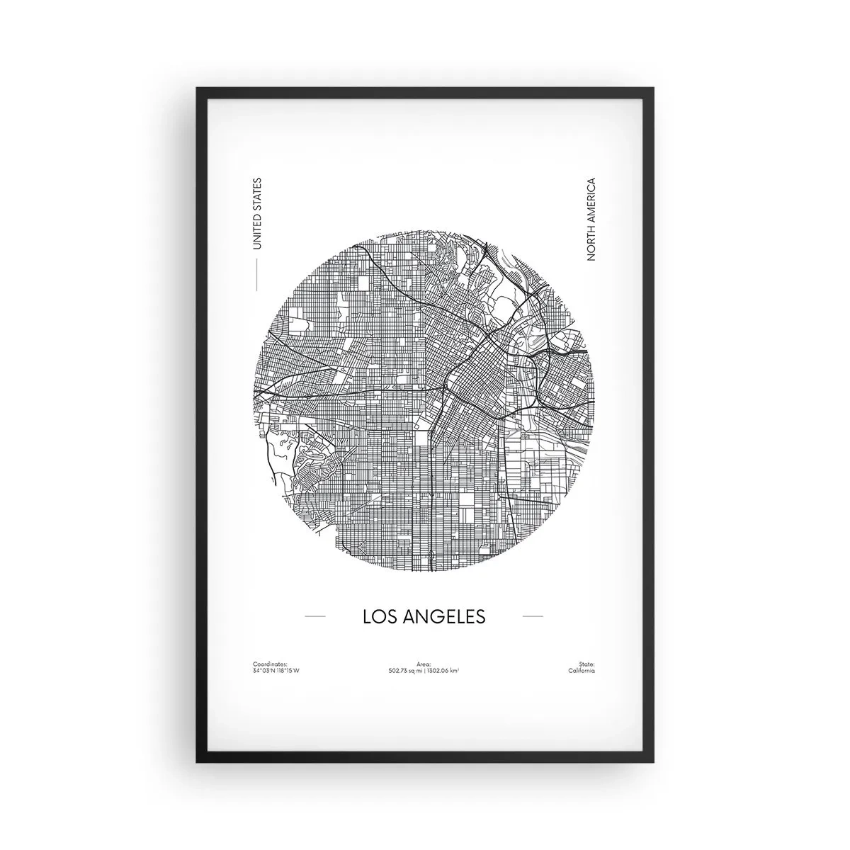 Pôster com moldura preta - Anatomia de Los Angeles - 61x91 cm