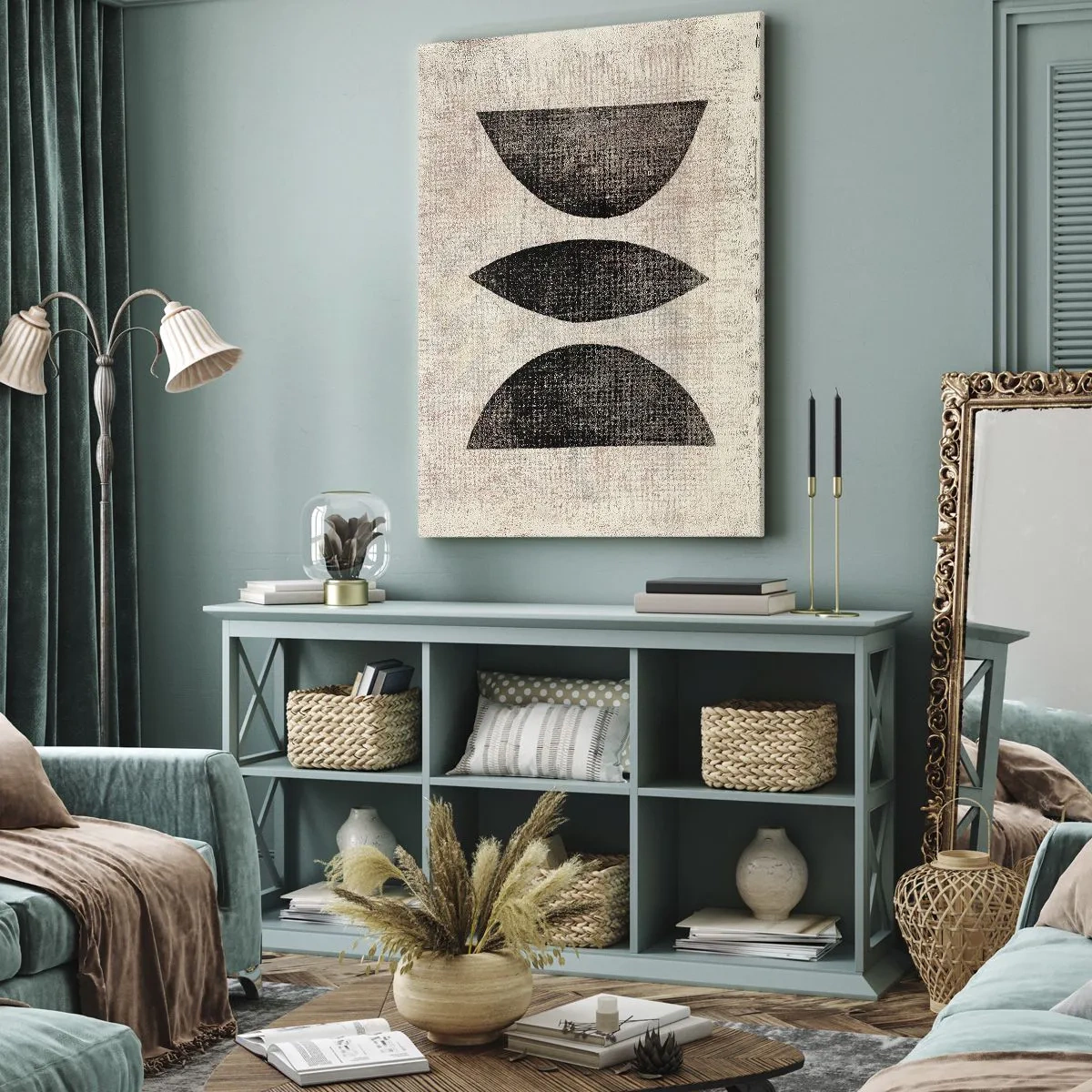 Quadro em tela - Abstração étnica - 45x80 cm