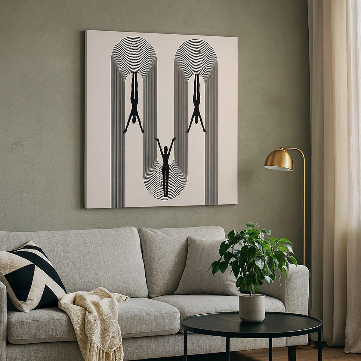 Quadro em tela - De cabeça para baixo - 30x30 cm