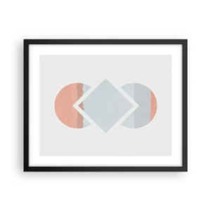 Pôster com moldura preta - A situação é clara - 50x40 cm