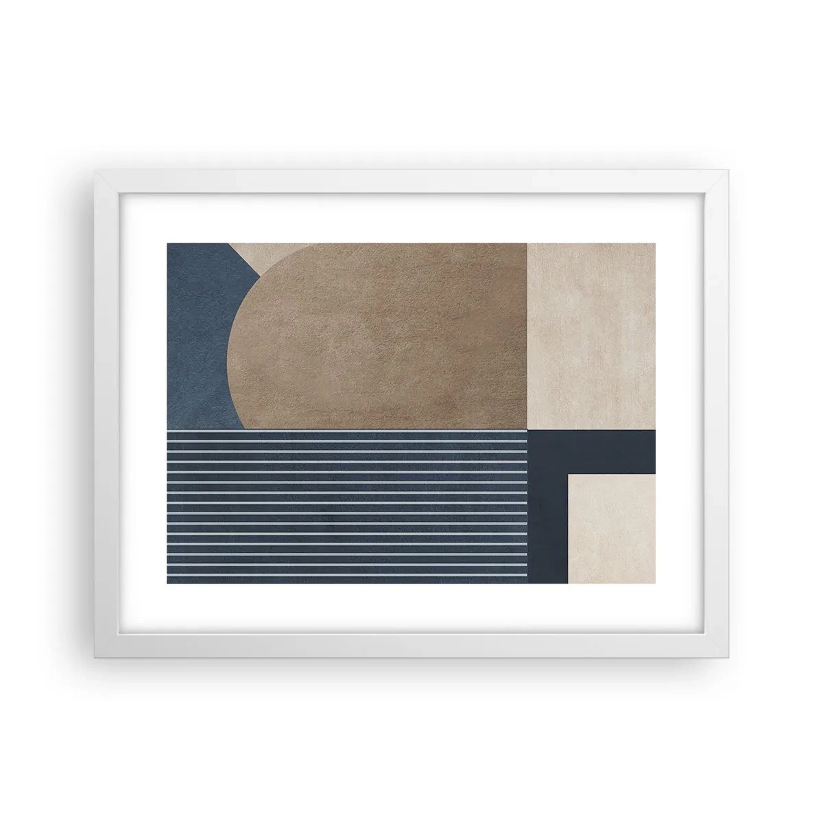 Pôster em moldura branca - Uma composição de simplicidade e redondeza - 40x30 cm