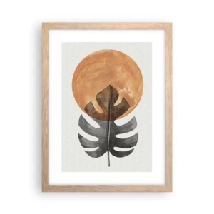 Pôster com moldura de carvalho claro - Sempre o sol - 30x40 cm