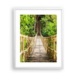 Pôster em moldura branca - Suspenso na vegetação - 40x50 cm