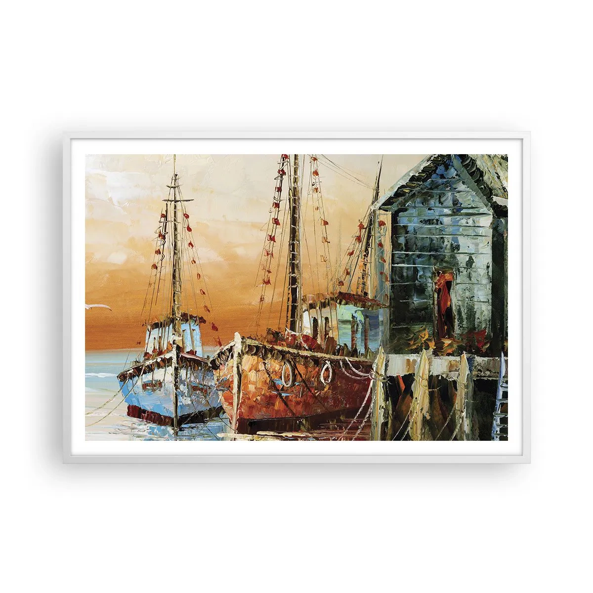 Pôster em moldura branca - Um regresso tranquilo - 100x70 cm