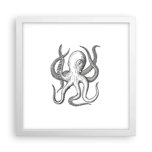 Pôster em moldura branca - Dançando com as ondas - 30x30 cm