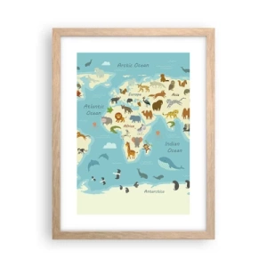 Pôster com moldura de carvalho claro - Bons vizinhos - 30x40 cm