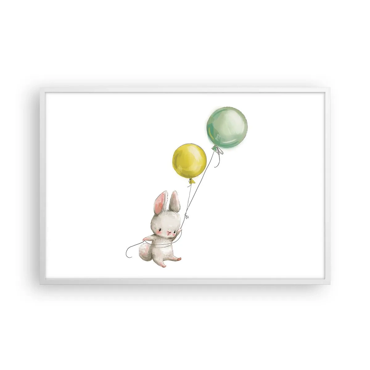 Pôster em moldura branca - Também quero voar! - 91x61 cm