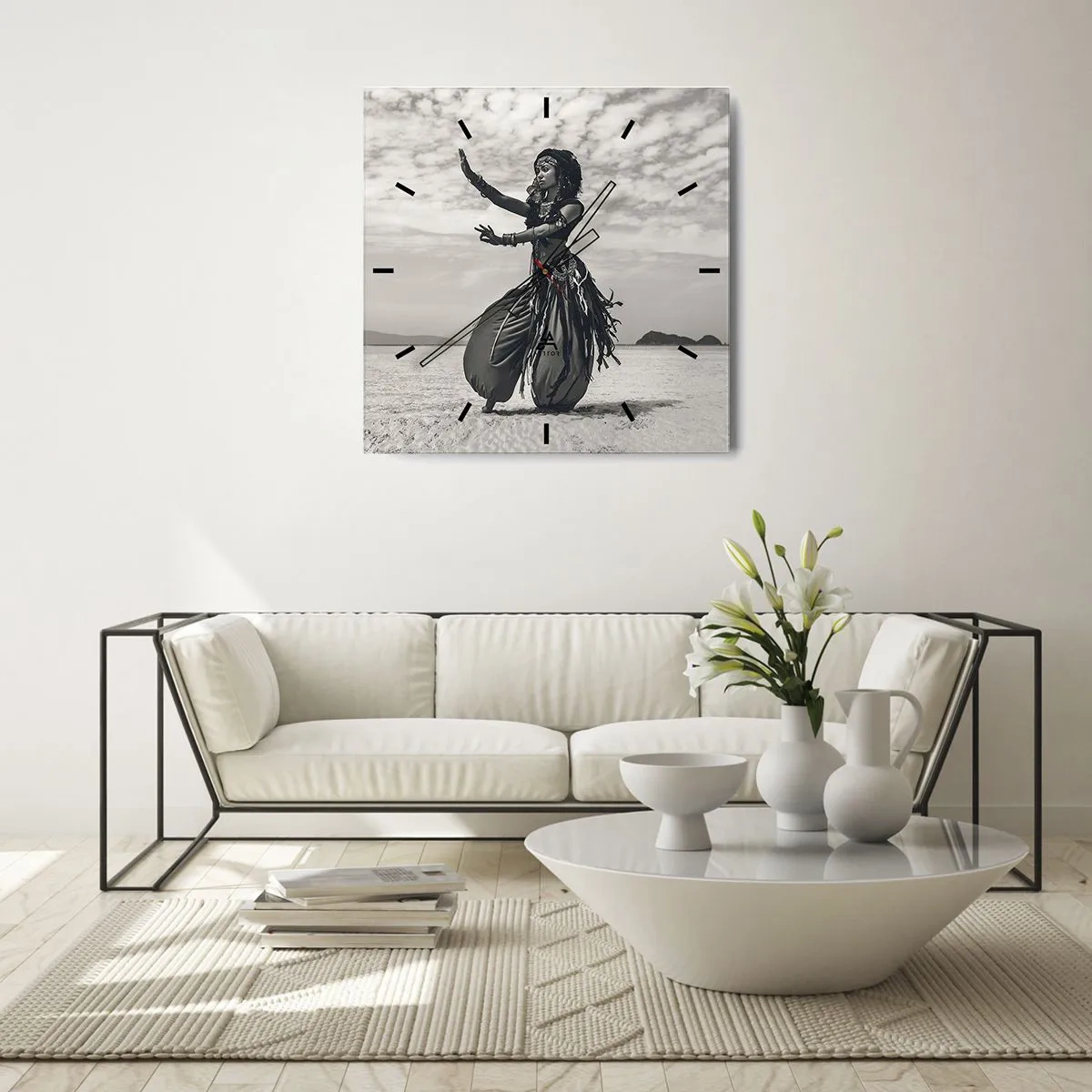 Relógio de parede - Relógio em vidro - Dança das Ilhas do Sul - 30x30 cm