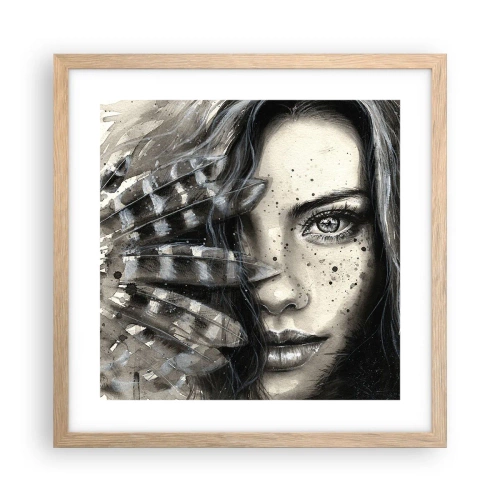 Pôster com moldura de carvalho claro - Beleza selvagem - 40x40 cm