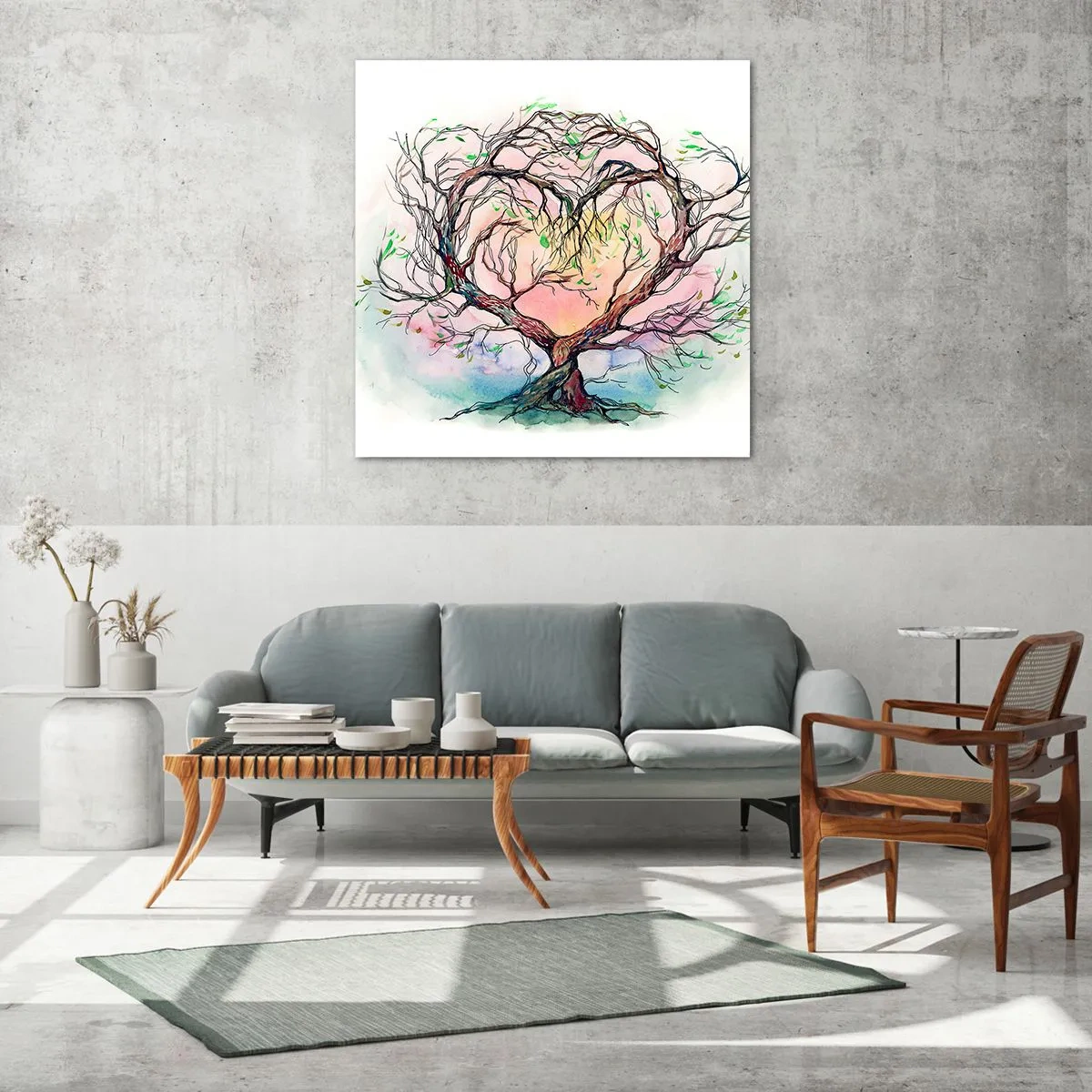 Quadro em vidro - Juntos contra os vendavais - 60x60 cm