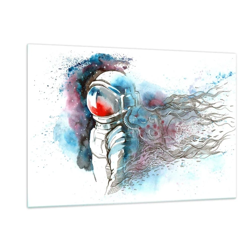 Quadro em vidro - Sozinho com o espaço - 120x80 cm