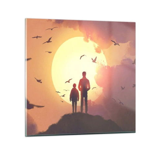 Quadro em vidro - Cara a cara com o sol - 40x40 cm