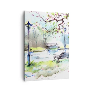 Quadro em tela - O encanto do silêncio do parque - 50x70 cm