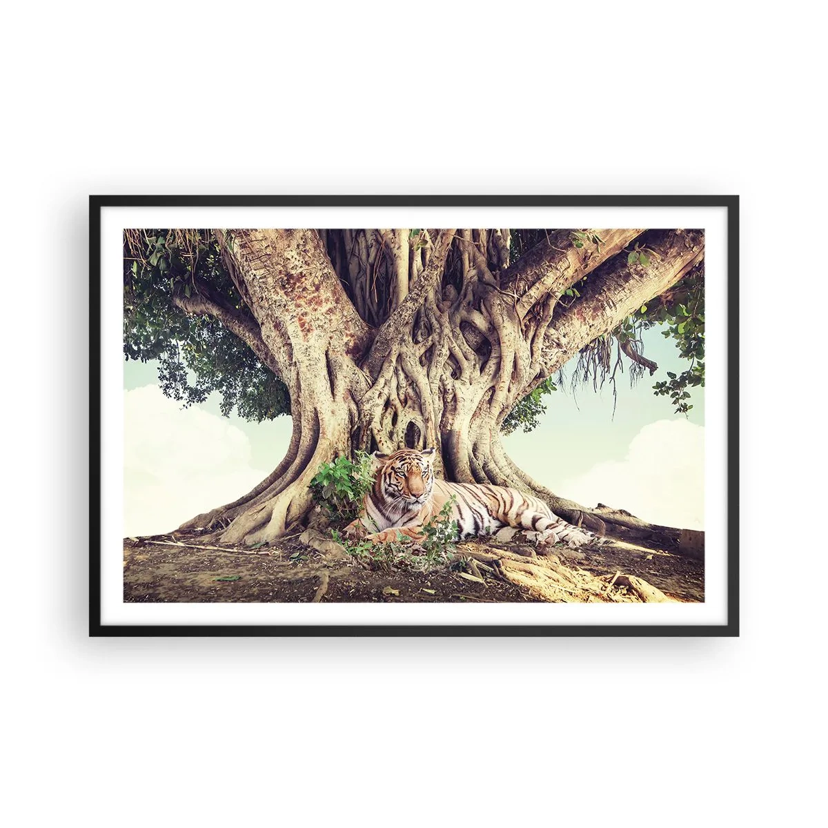 Pôster com moldura preta - Vista do livro de Gênesis - 91x61 cm