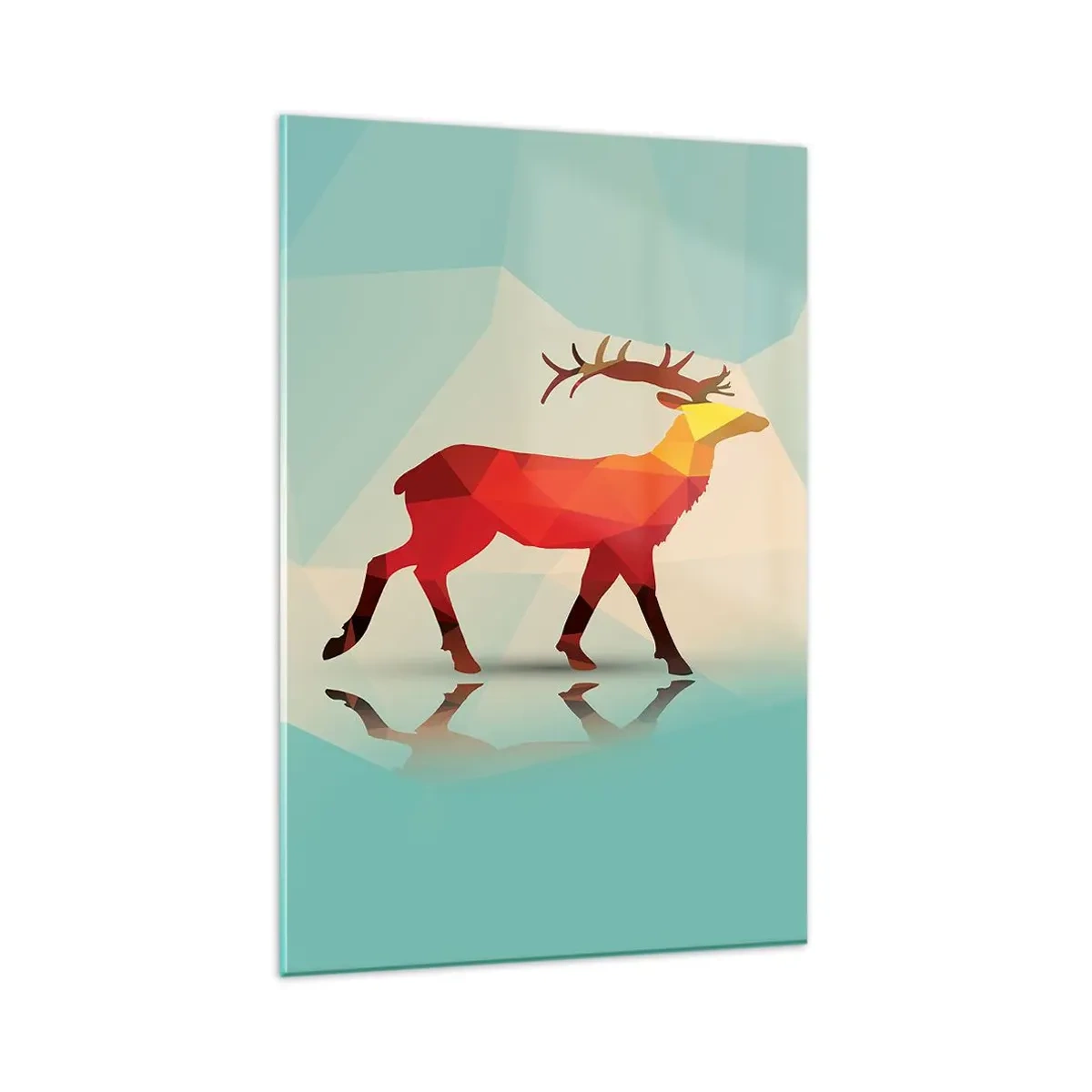 Quadro em vidro - Veado geométrico - 80x120 cm