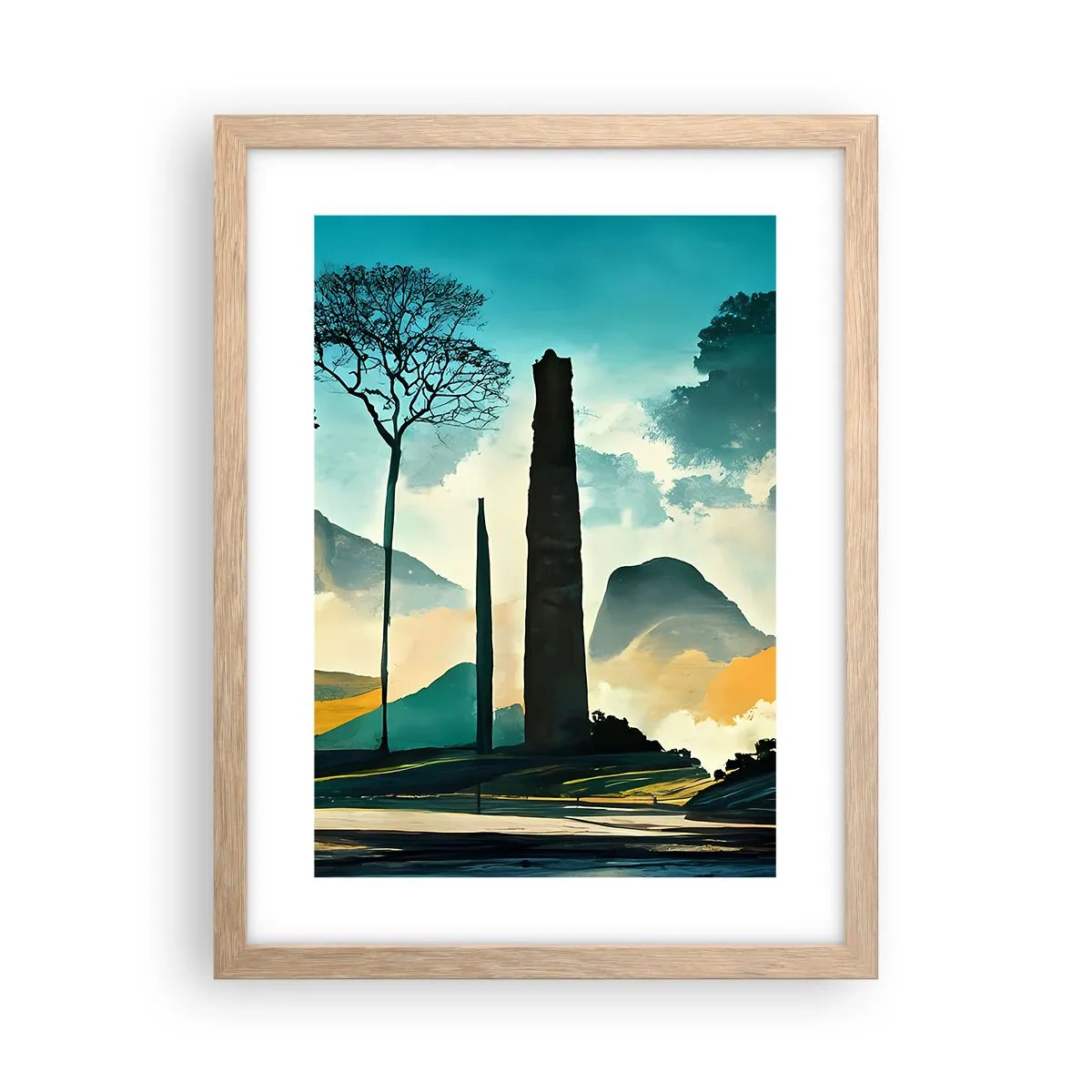 Pôster com moldura de carvalho claro - Cada vez mais alto - 30x40 cm