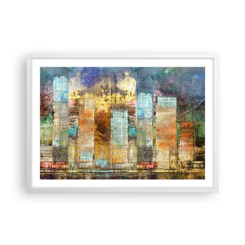 Pôster em moldura branca - Uma metrópole ensolarada - 70x50 cm
