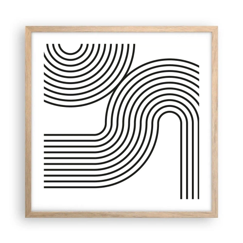 Pôster com moldura de carvalho claro - Na curva - 50x50 cm
