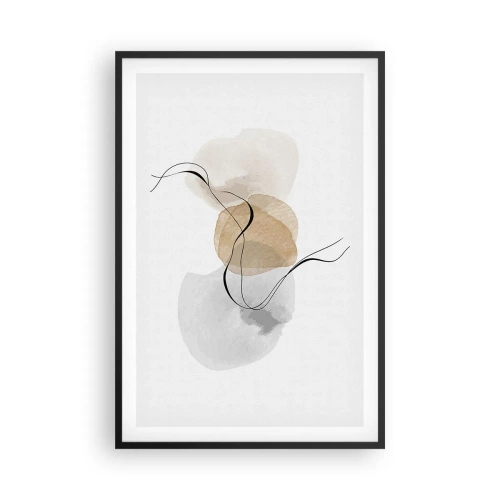 Pôster com moldura preta - Contas ao vento - 61x91 cm