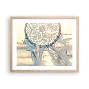 Pôster com moldura de carvalho claro - Totem de renda - 50x40 cm
