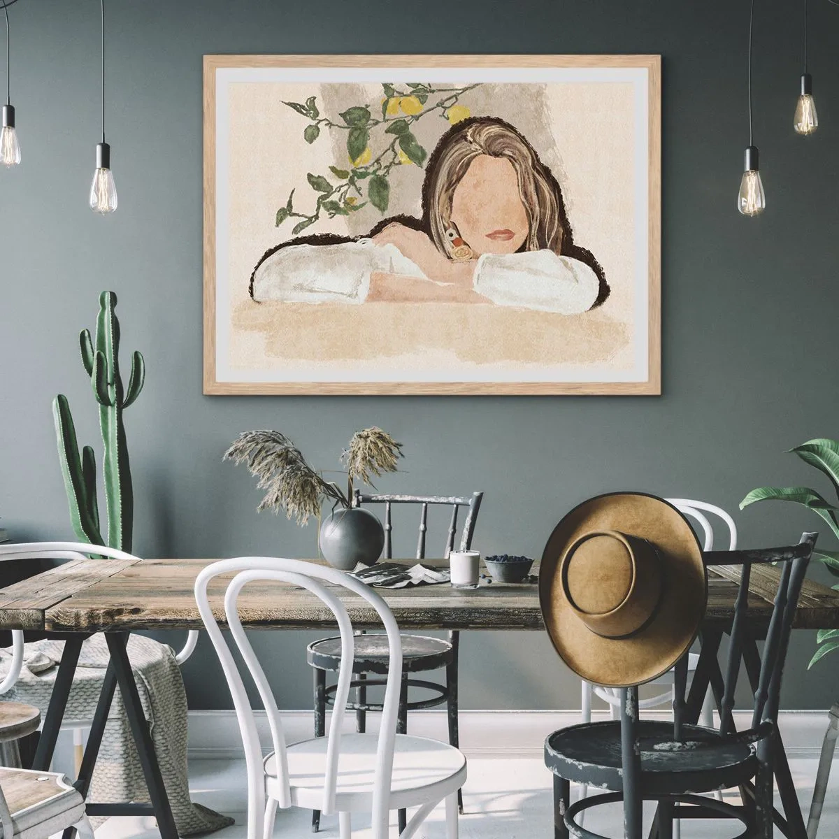 Pôster com moldura de carvalho claro - Beleza do sul - 91x61 cm