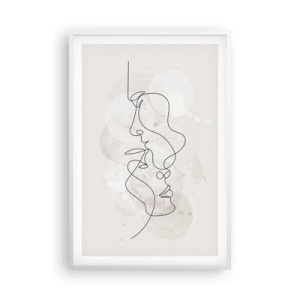 Pôster em moldura branca - Emaranhados num abraço - 61x91 cm