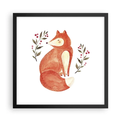 Pôster com moldura preta - Pequeno ruivo - 40x40 cm