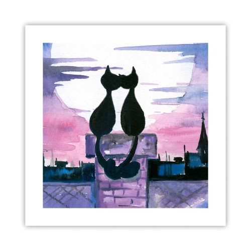 Pôster - Rendez-vous sob a lua - 40x40 cm