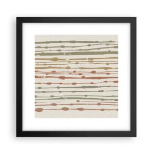 Pôster com moldura preta - Notação musical de cores - 30x30 cm