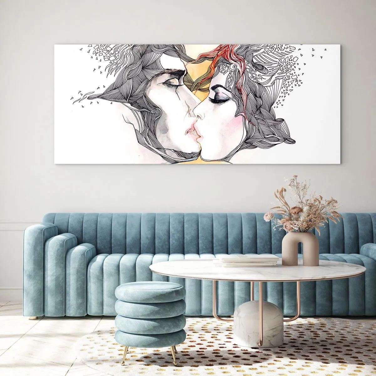Quadro em vidro - O mundo não existe - 90x30 cm