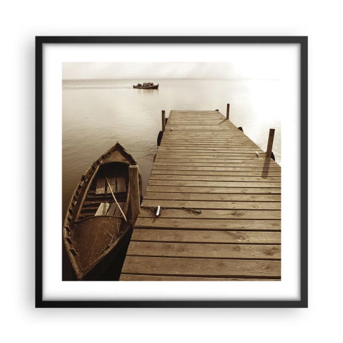 Pôster com moldura preta - Paz de espírito - 50x50 cm