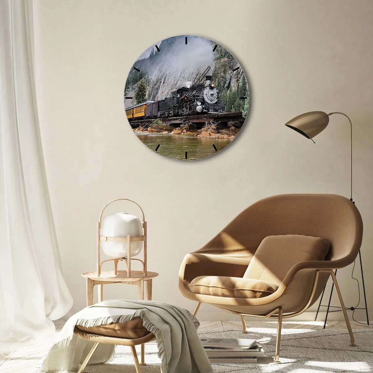 Relógio de parede - Relógio em vidro - Para onde? Onde? - 30x30 cm