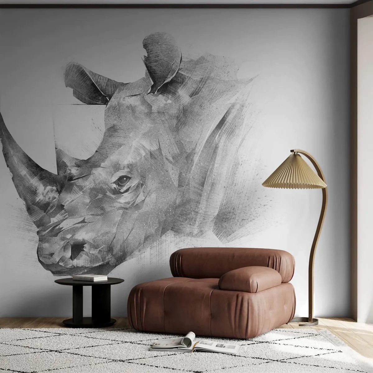 Papel de Parede Standard Eco - Retrato africano - Abstração, Rinoceronte, Animais - 250x175 cm