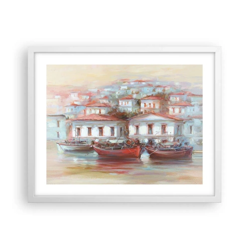 Pôster em moldura branca - Cidade feliz - 50x40 cm