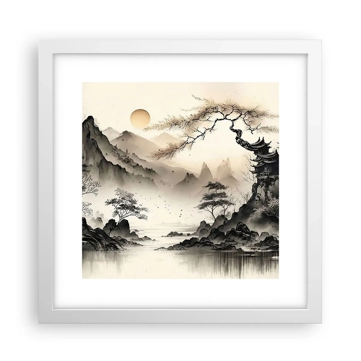 Pôster em moldura branca - O charme único do Oriente - 30x30 cm