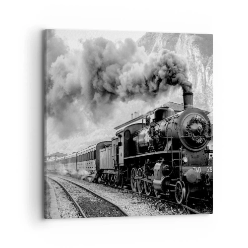 Quadro em tela - À espera na estação... - 70x70 cm