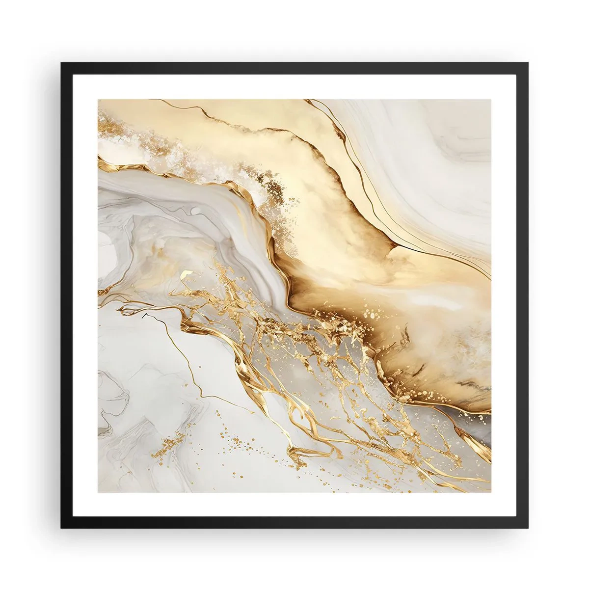 Pôster com moldura preta - Abstração: beleza e bondade - 60x60 cm