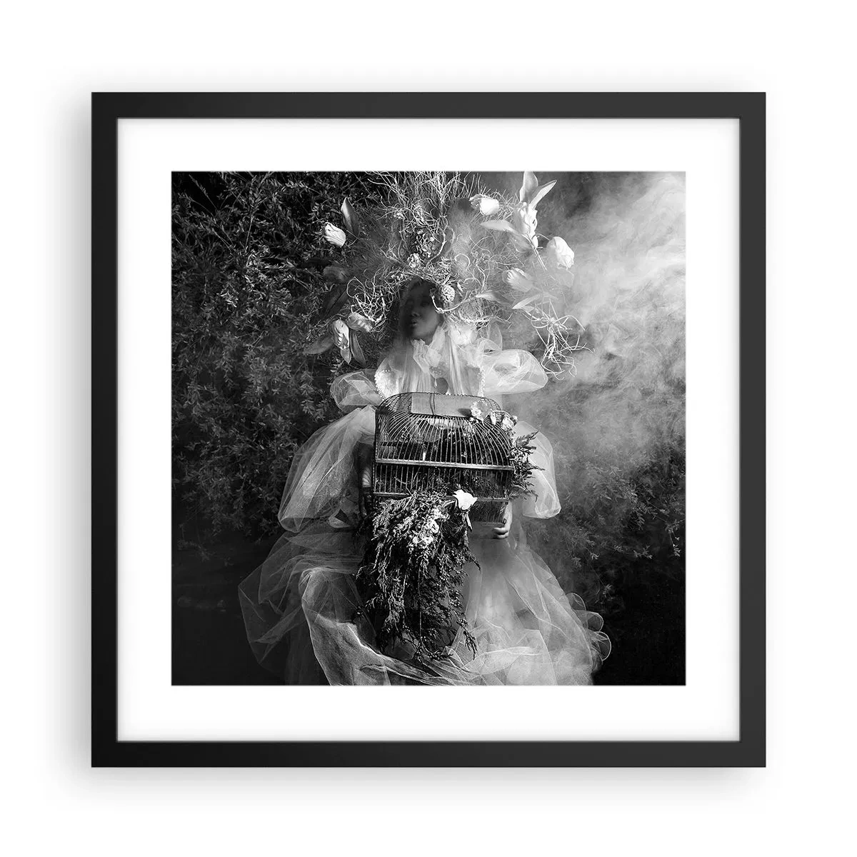 Pôster com moldura preta - A própria mãe – natureza - 40x40 cm