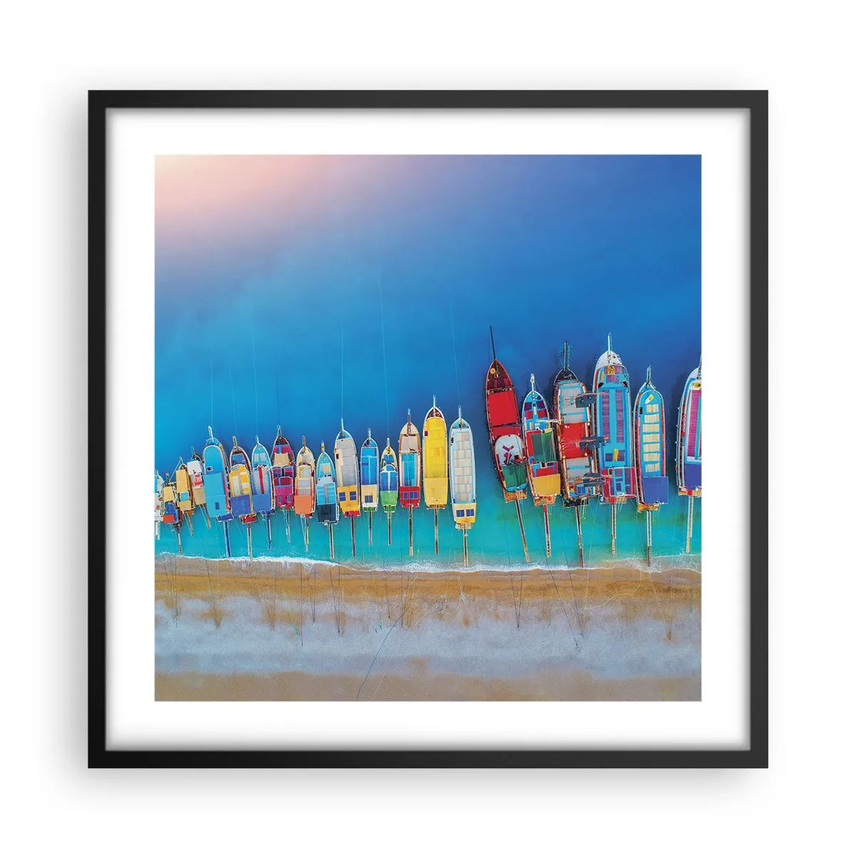 Pôster com moldura preta - Vista panorâmica - 50x50 cm