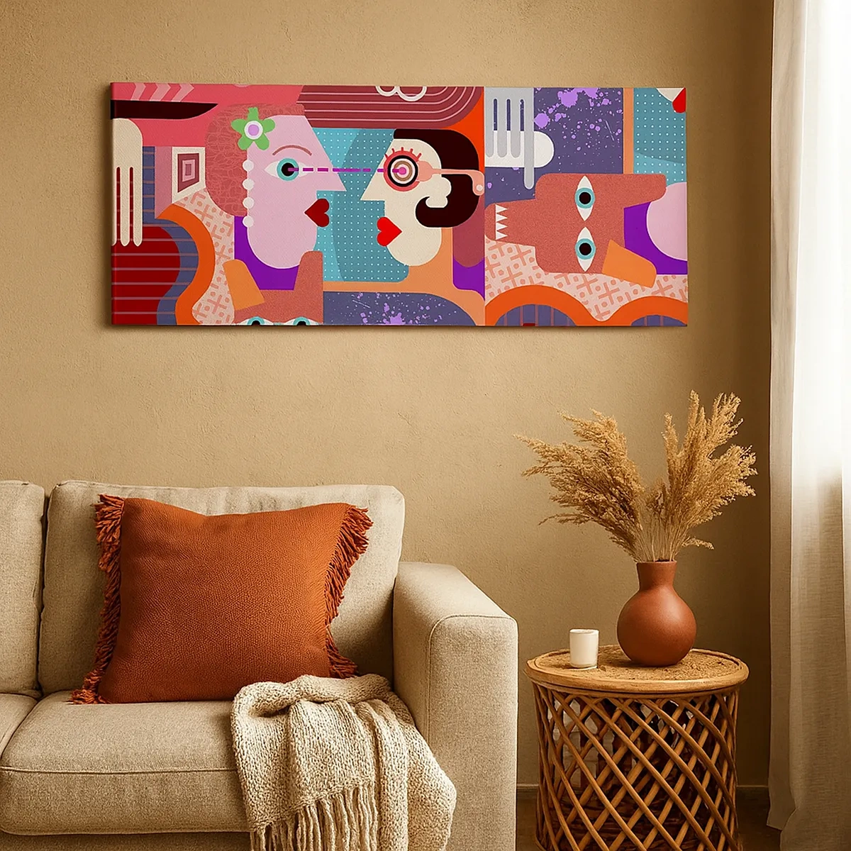 Quadro em tela - Olho no olho - 30x30 cm