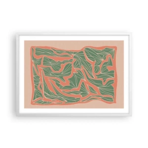 Pôster em moldura branca - A luta entre coral e vegetação - 70x50 cm