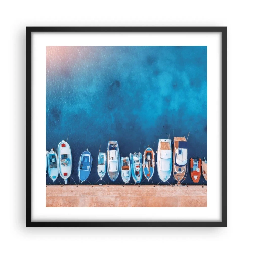 Pôster com moldura preta - Em uma fileira - 50x50 cm
