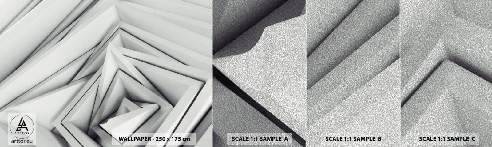 Amostra de papel de parede Premium Sand - Cantos vivos - Tecnologia, 3D, Moderno - 100x30 cm