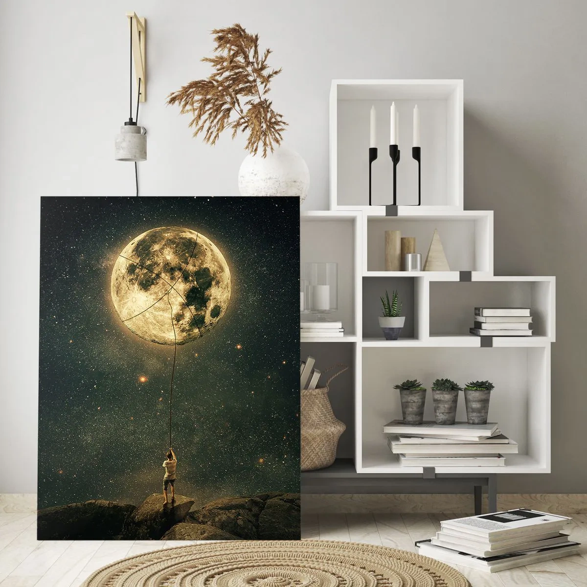 Quadro em vidro - Aquele que roubou a lua - 80x120 cm