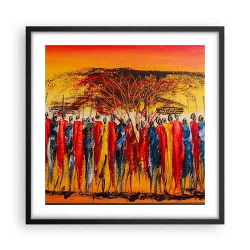 Pôster com moldura preta - Lá, lá, lá vão eles - 50x50 cm